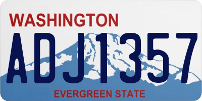 WA license plate ADJ1357