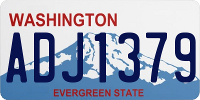 WA license plate ADJ1379