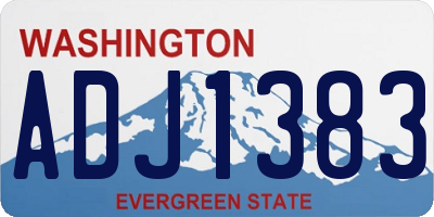 WA license plate ADJ1383