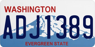 WA license plate ADJ1389