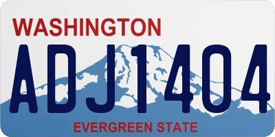 WA license plate ADJ1404