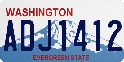 WA license plate ADJ1412