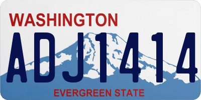 WA license plate ADJ1414