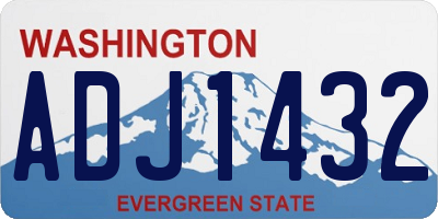 WA license plate ADJ1432