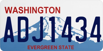 WA license plate ADJ1434