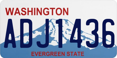 WA license plate ADJ1436