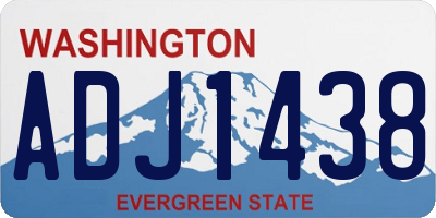 WA license plate ADJ1438
