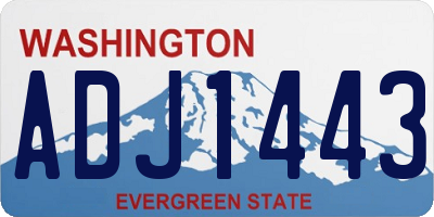 WA license plate ADJ1443