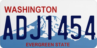 WA license plate ADJ1454