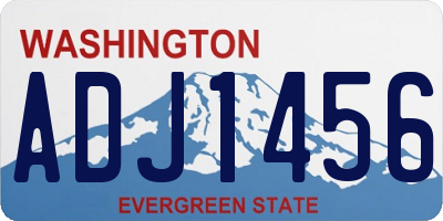 WA license plate ADJ1456