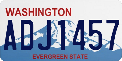 WA license plate ADJ1457