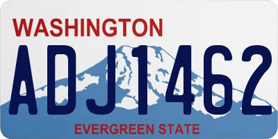 WA license plate ADJ1462