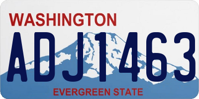 WA license plate ADJ1463