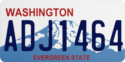 WA license plate ADJ1464