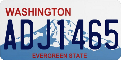 WA license plate ADJ1465