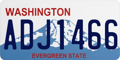 WA license plate ADJ1466