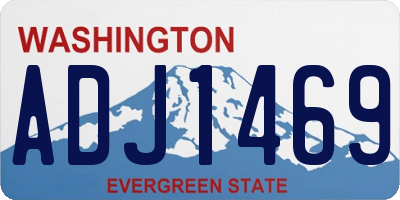 WA license plate ADJ1469