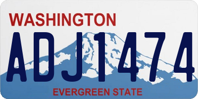 WA license plate ADJ1474