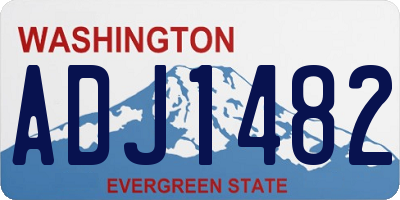 WA license plate ADJ1482