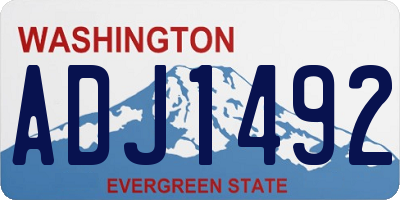 WA license plate ADJ1492