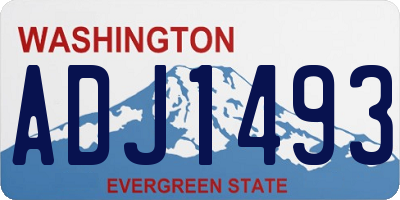 WA license plate ADJ1493