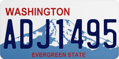 WA license plate ADJ1495