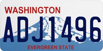 WA license plate ADJ1496