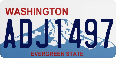 WA license plate ADJ1497