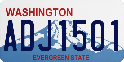 WA license plate ADJ1501