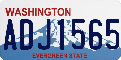 WA license plate ADJ1565