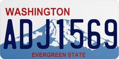 WA license plate ADJ1569