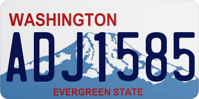 WA license plate ADJ1585