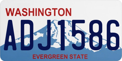 WA license plate ADJ1586