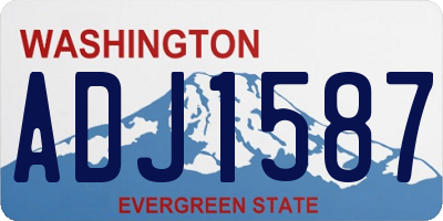 WA license plate ADJ1587