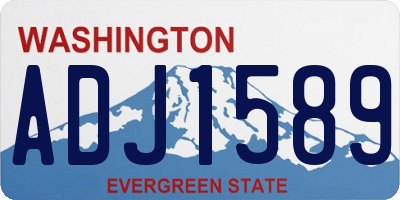 WA license plate ADJ1589