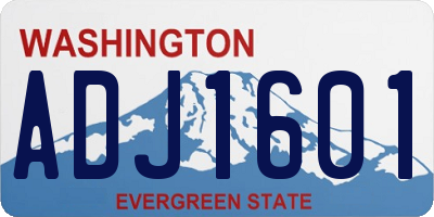 WA license plate ADJ1601