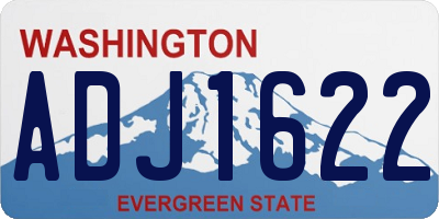 WA license plate ADJ1622