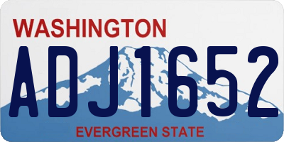WA license plate ADJ1652