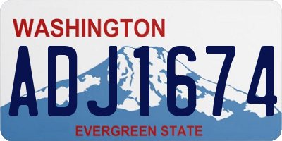 WA license plate ADJ1674
