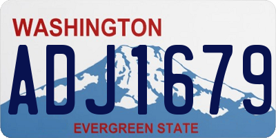 WA license plate ADJ1679
