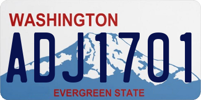 WA license plate ADJ1701