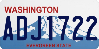 WA license plate ADJ1722