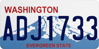 WA license plate ADJ1733
