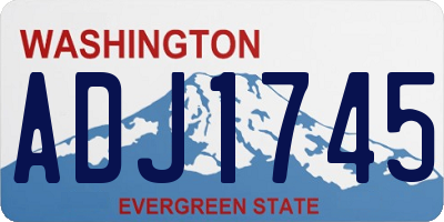 WA license plate ADJ1745