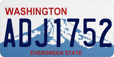 WA license plate ADJ1752