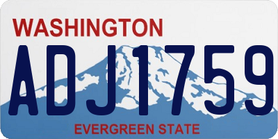 WA license plate ADJ1759