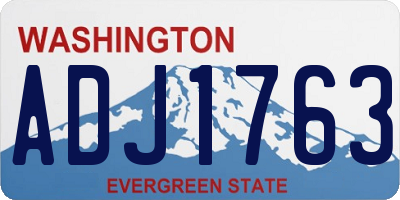 WA license plate ADJ1763