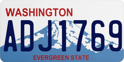 WA license plate ADJ1769