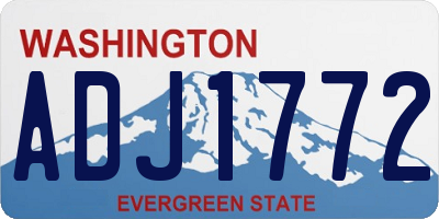 WA license plate ADJ1772