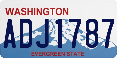 WA license plate ADJ1787